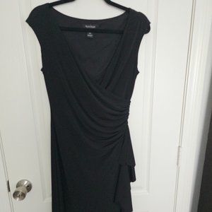 White House Black Market Side Ruffle Dress - Black, size 8 EUC
